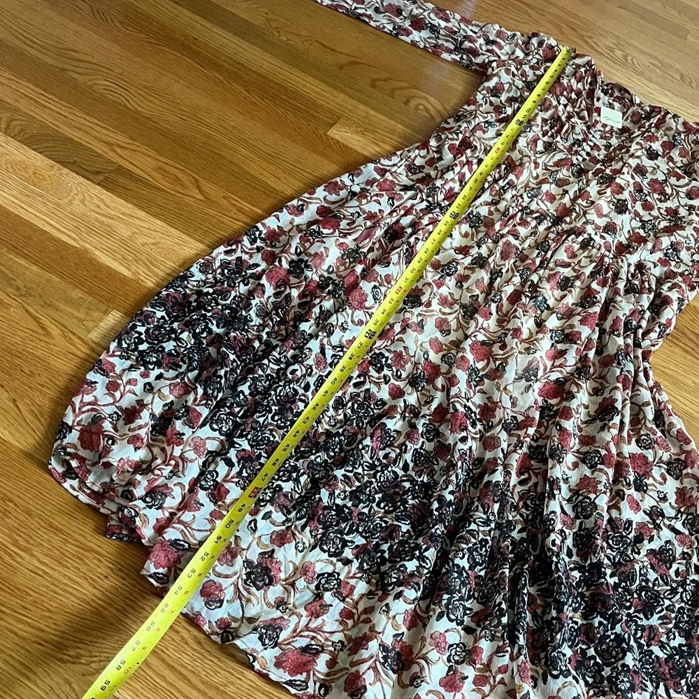 Free People Women’s See It Through Pleated Front Floral Maxi Dress Large NWT - Picture 16 of 16